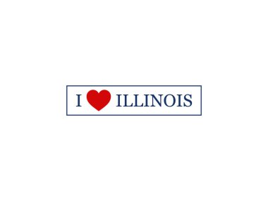 Illinois Harf Vektör Şablonunu Seviyorum
