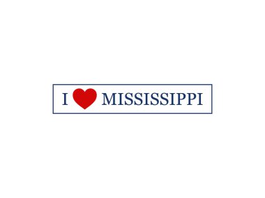 Mississippi Harf Vektör Şablonunu Seviyorum