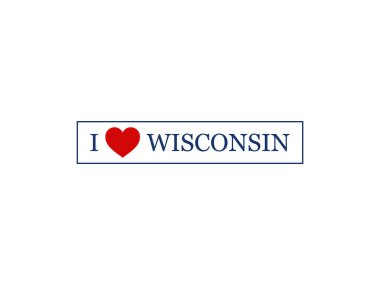 Wisconsin Harf Vektör Şablonunu Seviyorum