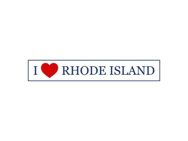 Rhode Island Harf Vektör Şablonunu Seviyorum
