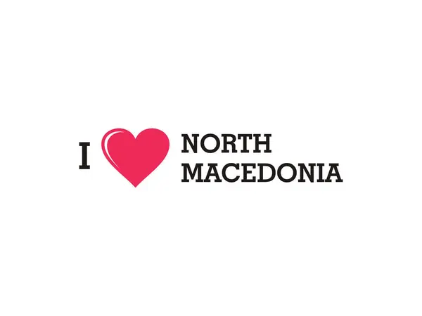 Stock vector I Love North Macedonia Europe Country Letter Vector Template