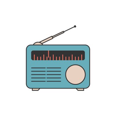 Radyo simgesi vektör logo şablonu