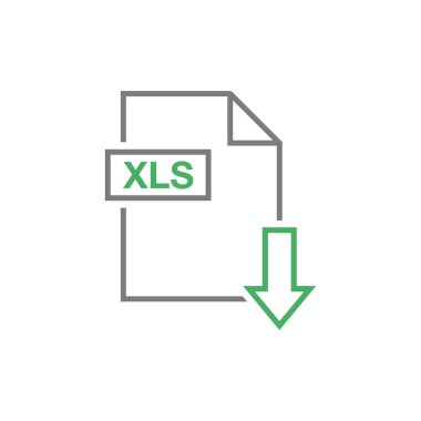 XLS Document Download Icon Vector Template clipart