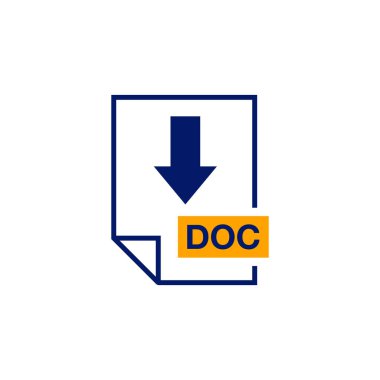 DOC Document Download Icon Vector Template clipart