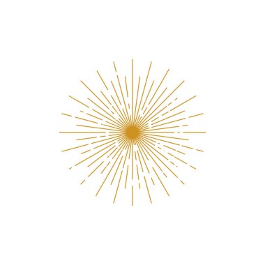 Soyut Güneş patlaması Dekorasyonu Mandala Vektör Logo Şablonu