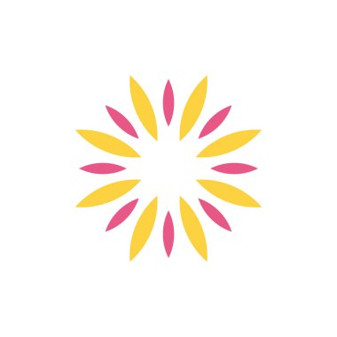 Çiçek Mandala Simgesi Vektör Logo Şablonu