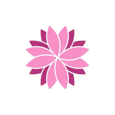 Çiçek Mandala Simgesi Vektör Logo Şablonu