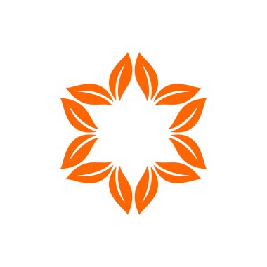 Çiçek Mandala Simgesi Vektör Logo Şablonu