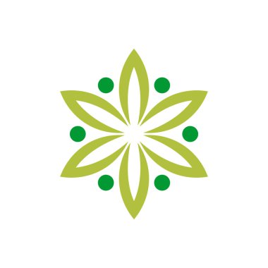 Çiçek Mandala Simgesi Vektör Logo Şablonu