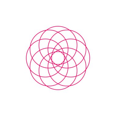 Çiçek Mandala Simgesi Vektör Logo Şablonu