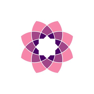 Çiçek Mandala Simgesi Vektör Logo Şablonu