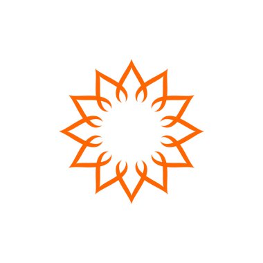 Çiçek Mandala Simgesi Vektör Logo Şablonu