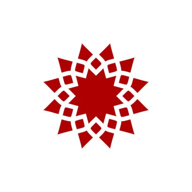 Çiçek Mandala Simgesi Vektör Logo Şablonu