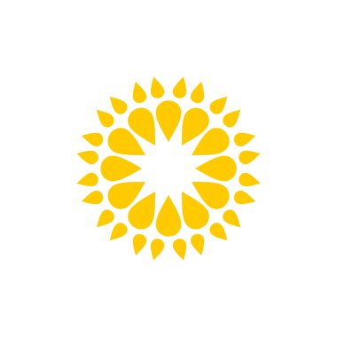 Çiçek Mandala Simgesi Vektör Logo Şablonu