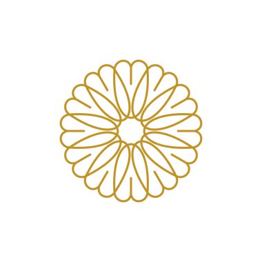 Çiçek Mandala Simgesi Vektör Logo Şablonu