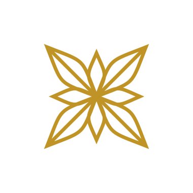 Çiçek Mandala Simgesi Vektör Logo Şablonu