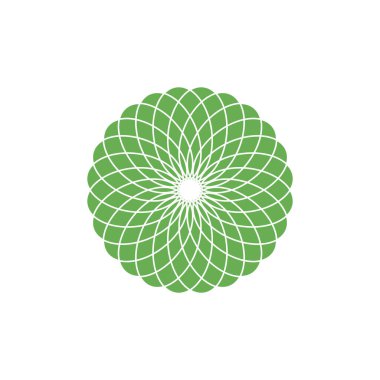 Çiçek Mandala Simgesi Vektör Logo Şablonu