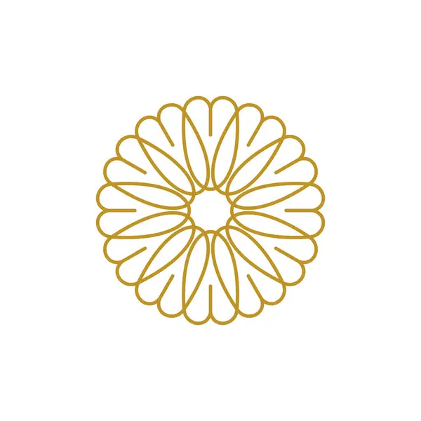 Çiçek Mandala Simgesi Vektör Logo Şablonu