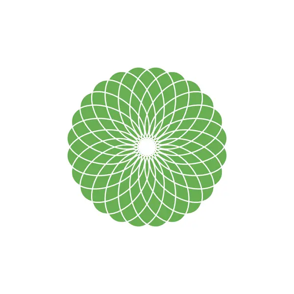 Çiçek Mandala Simgesi Vektör Logo Şablonu