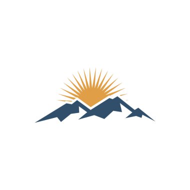 Kaya Dağı Simgesi Vektör Logo Şablonu