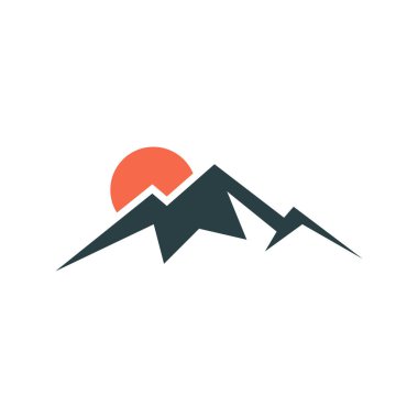 Kaya Dağı Simgesi Vektör Logo Şablonu