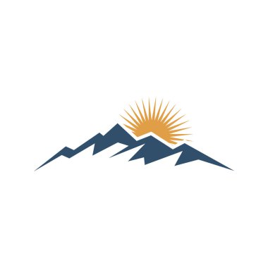 Kaya Dağı Simgesi Vektör Logo Şablonu