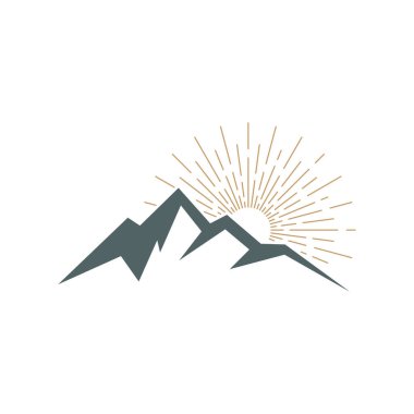 Kaya Dağı Simgesi Vektör Logo Şablonu