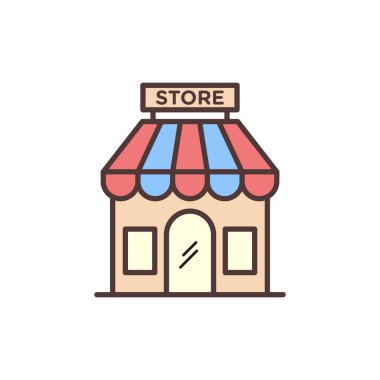 Dükkan Depolama Simgesi Vektör Logo Şablonu