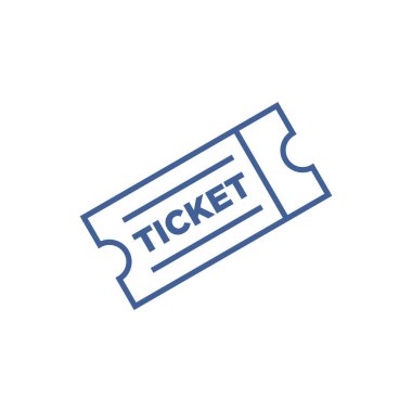 Bilet Simgesi Vektör İllüstrasyon Logo Şablonu