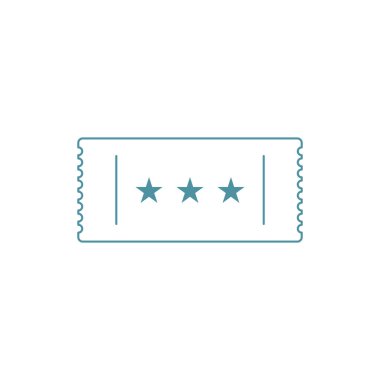 Bilet Simgesi Vektör İllüstrasyon Logo Şablonu