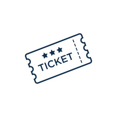 Bilet Simgesi Vektör İllüstrasyon Logo Şablonu