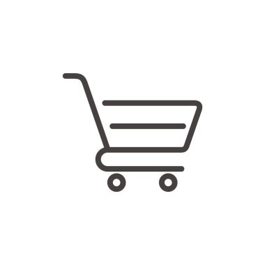 Trolley Arabası, Alışveriş Arabası Simgesi Vektör Şablonu
