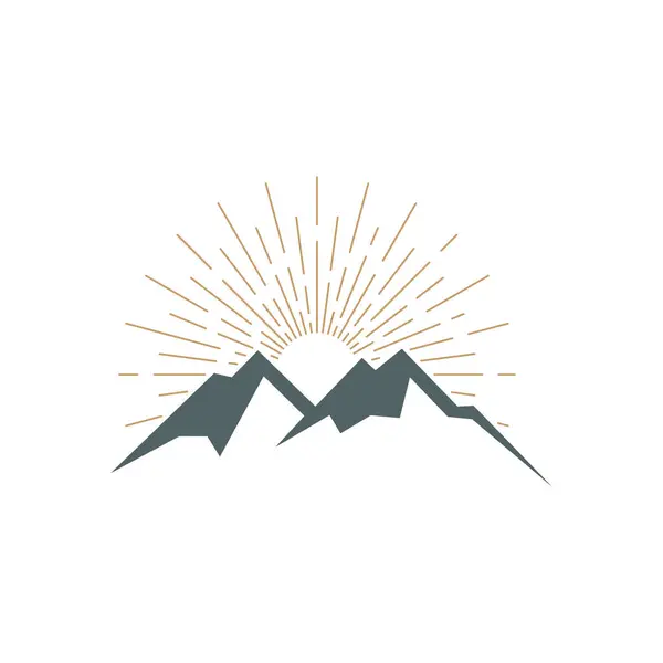 Kaya Dağı Simgesi Vektör Logo Şablonu