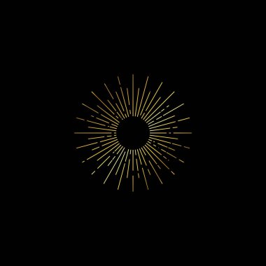 Altın Renk Özeti Güneş patlaması Dekorasyonu Mandala Vektör Logo Şablonu