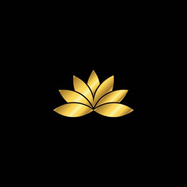Altın Renk Soyut Çiçek Dekorasyonu Mandala Vektör Logo Şablonu