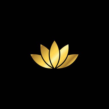 Altın Renk Soyut Çiçek Dekorasyonu Mandala Vektör Logo Şablonu