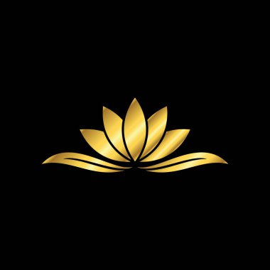Altın Renk Soyut Çiçek Dekorasyonu Mandala Vektör Logo Şablonu