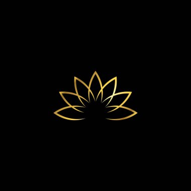 Altın Renk Soyut Çiçek Dekorasyonu Mandala Vektör Logo Şablonu