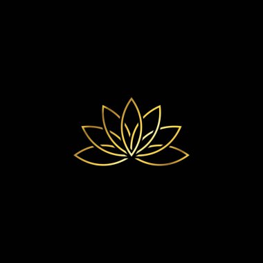 Altın Renk Soyut Çiçek Dekorasyonu Mandala Vektör Logo Şablonu