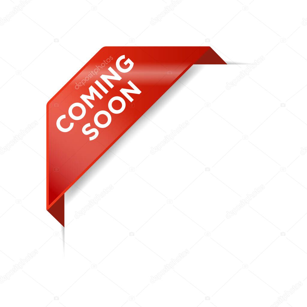 Coming Soon Advertisement Corner Banner Vector Template