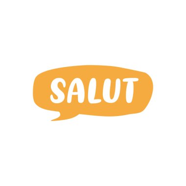 El Yazısıyla Salut Harfi Konuşma Kabarcığı Vektör Şablonu