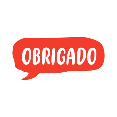 Obrigado Harfi El Yazısı Konuşma Baloncuğu Vektör Şablonu