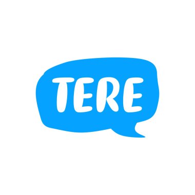 El Yazısıyla Tere Harfi Konuşma Kabarcığı Vektör Şablonu