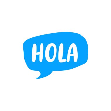 Hola Harfi El Yazısı Konuşma Kabarcığı Vektör Şablonu