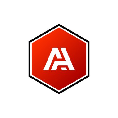 Bir İlk Harf Altıgen Şekil Logo Şablonu