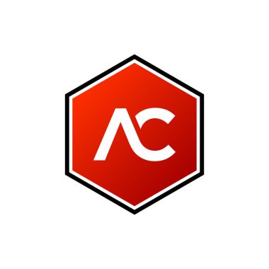 Bir C İlk Harfi Altıgen Şekil Logo Şablonu