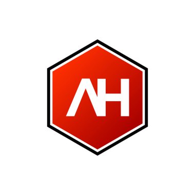 Bir H İlk Harfi Altıgen Şekil Logo Şablonu