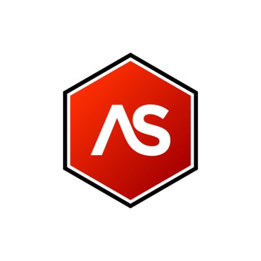 S İlk Harfi Altıgen Şekil Logo Şablonu