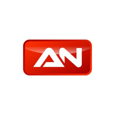 Bir N İlk Harfi Dikdörtgen Şekil Logo Şablonu