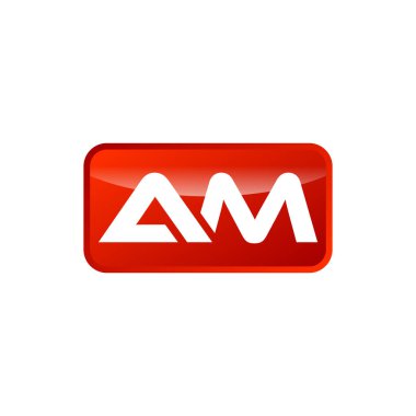 Bir M İlk Harfi Dikdörtgen Şekil Logo Şablonu